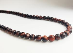 ST65-17X 6mm Round Stone - Red Tiger's Eye 